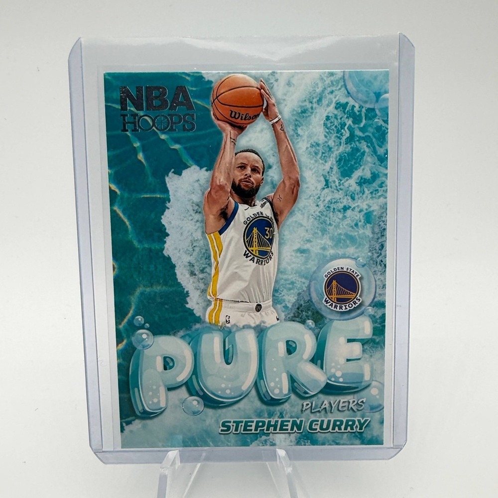 Stephen Curry 2024-25 Panini NBA Hoops  Pure Players Insert No. 1 Warriors Card